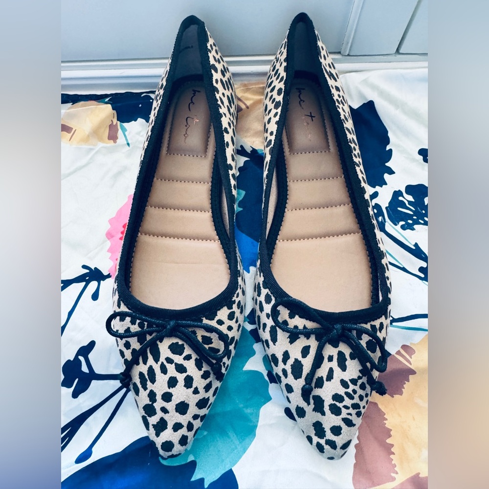 Me Too Cheetah Animal Print Pointed Toe Ballet Flat Shoes 8.5 New - Picture 12 of 12